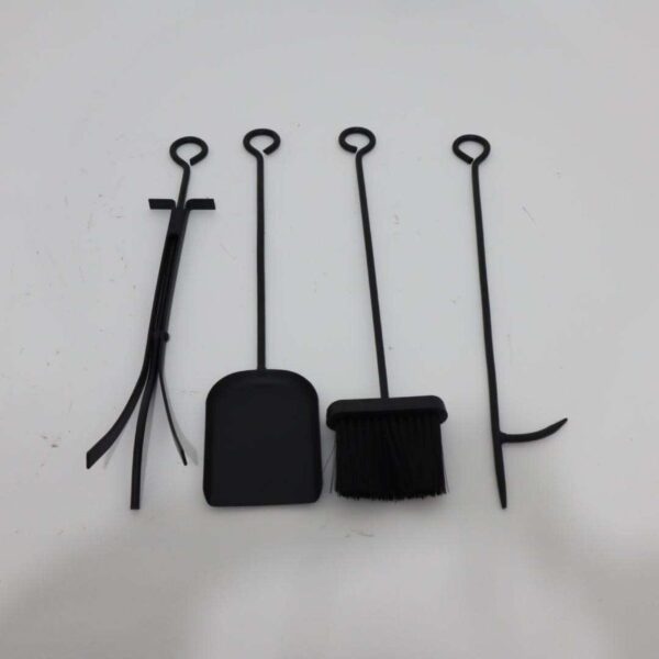 2en1 Serviteur et Porte bûches de cheminée en acier noir – ONELY - Image 3